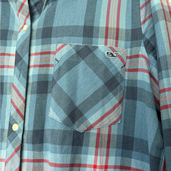 Vineyard Vines Blue and Red Checkered Button-Down Shirt - Picture 2 of 4
